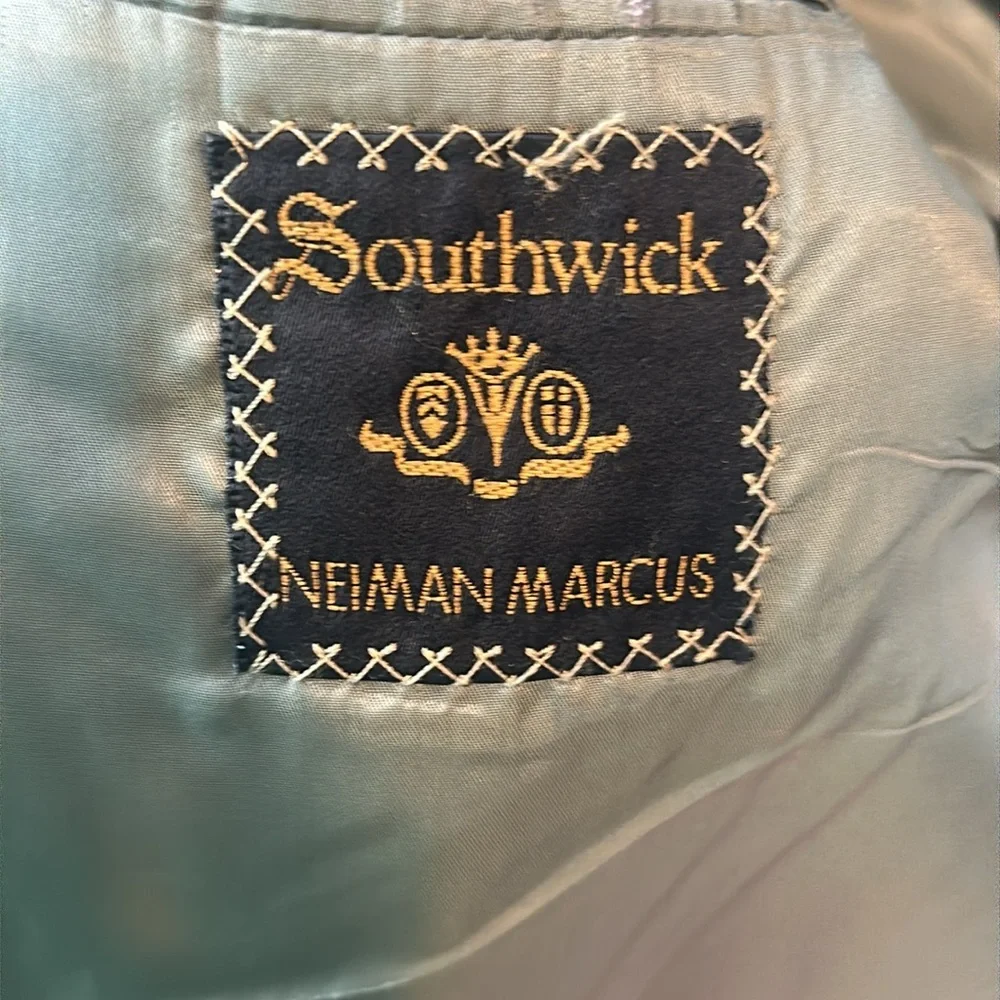 Vintage Southwick Neiman Marcus Green rust plaid Wool Jacket blazers 43 R